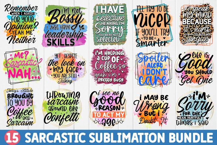 15 Sarcastic Sublimation Bundle