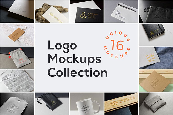16 Unique Logo Mockups Collection