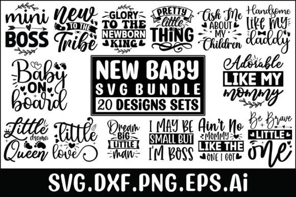 20 New Baby Svg Designs Bundle