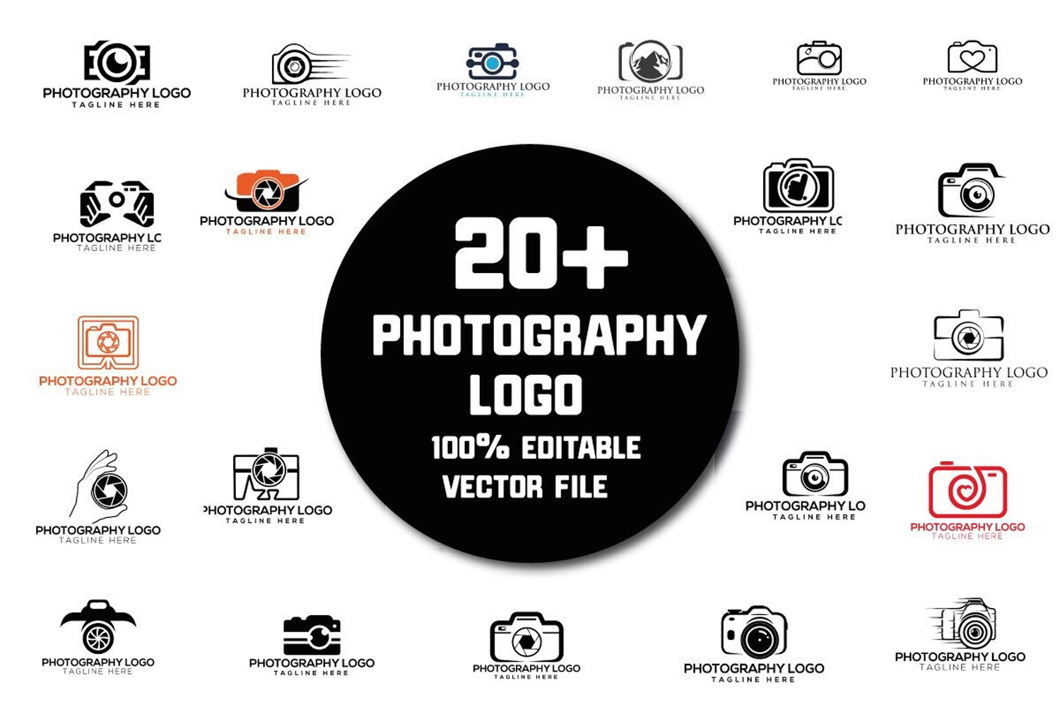 20 Photography Logo Design Bundle