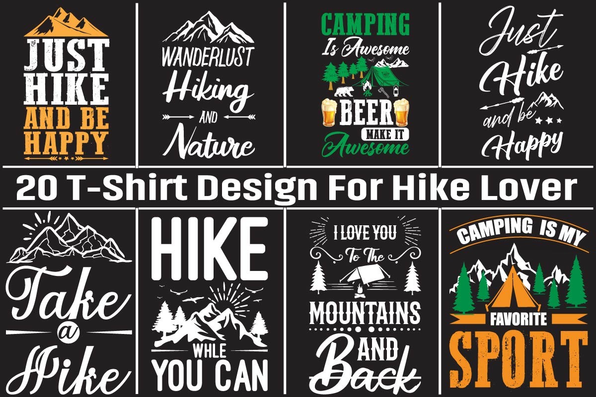 20 T Shirt Design For Hike Lover Bundle